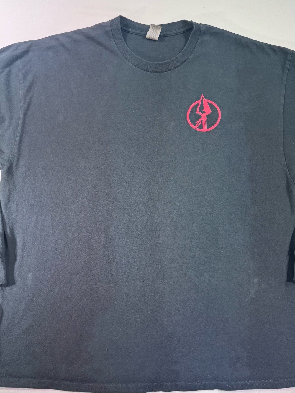 GILDAN Black LS T-Shirt, Arrowhead Spear logo, “REDSTONE” print on sleeve, 2XL